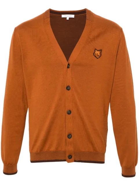 Maison Kitsuné logo-patch cotton cardigan Brown MM00502KT1103
