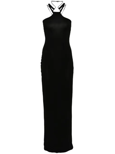 Nensi Dojaka multi-strap maxi dress Black SS24DR180