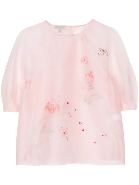 SHIATZY CHEN floral-print organza blouse Pink 146221