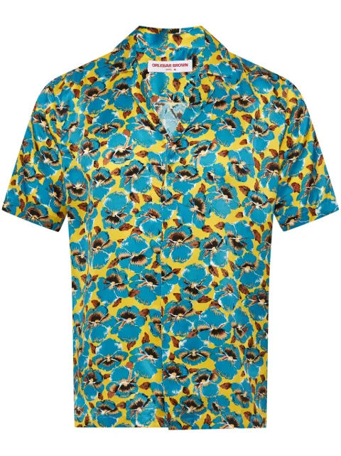 Orlebar Brown Maitan floral-print shirt Blue 279312
