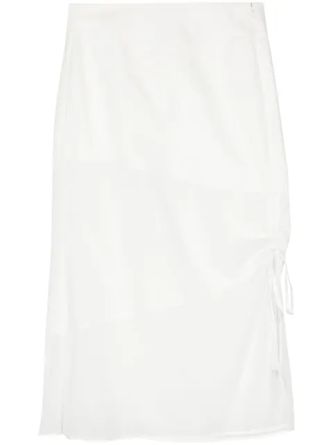 SHIATZY CHEN gathered silk midi skirt White 146012