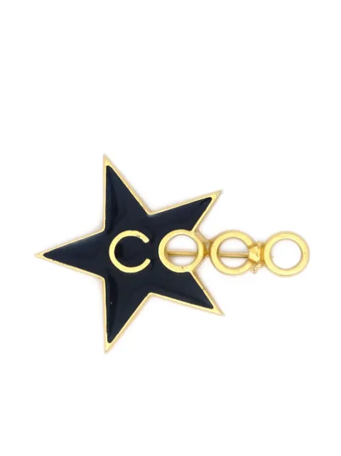 CHANEL Pre-Owned 2001 star motif Coco brooch Gold B01P