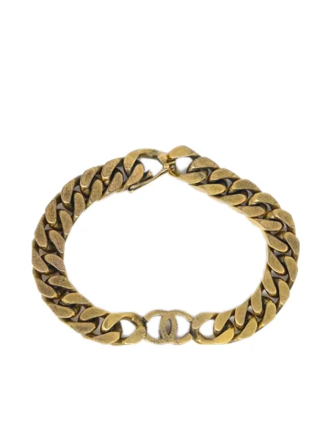 CHANEL Pre-Owned 1980-1990s CC chain bracelet Gold BR479