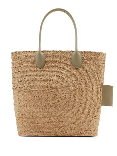 Burberry woven-raffia tote bag Neutrals 8090655