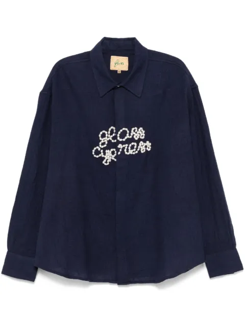 Glass Cypress faux-pearl detail shirt Blue 6072418022