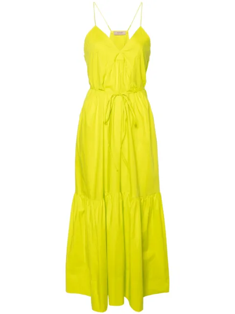 TWINSET ruched-detail poplin maxi dress Green 241TT2060