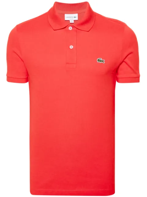 Lacoste logo-patch cotton polo shirt Red PH4012
