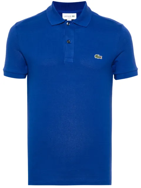 Lacoste logo-patch cotton polo shirt Blue PH4012