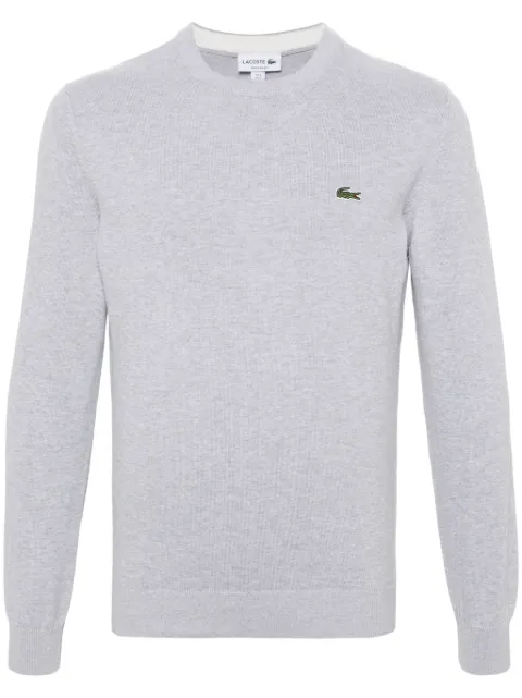Lacoste mélange-effect cotton jumper Grey AH1985