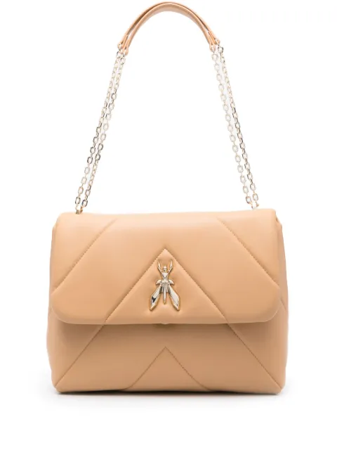 Patrizia Pepe padded leather shoulder bag Neutrals CBA302L006