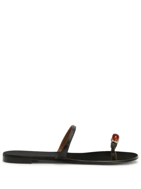 Giuseppe Zanotti Acates Ring leather sandals Black I400010001