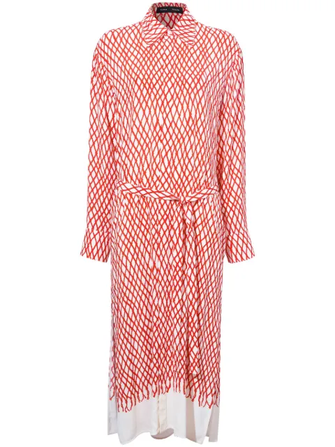 Proenza Schouler Bailey abstract-print midi dress Red R2433012BYP137