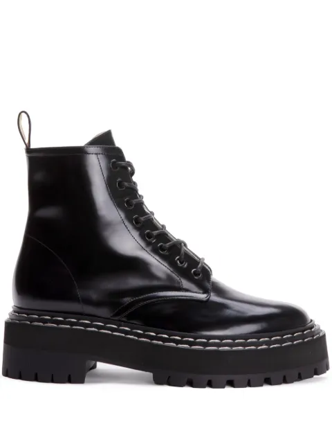 Proenza Schouler leather lace-up boots Black PS43102A20070