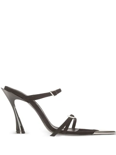 Mugler Fang 95mm leather sandals Black MUSS24SC014TL001