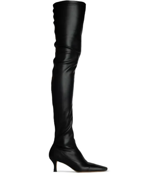 Proenza Schouler Trap over-the-knee leather boots Black PS43090B20170