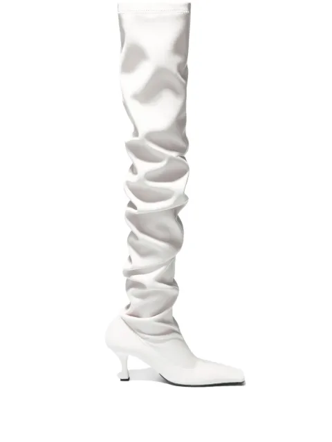 Proenza Schouler Trap over-the-knee leather boots White PS43090B20171