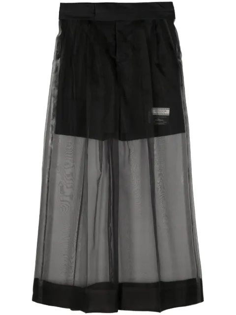 Undercover silk-overlay wide-leg trousers Black UC1D15072
