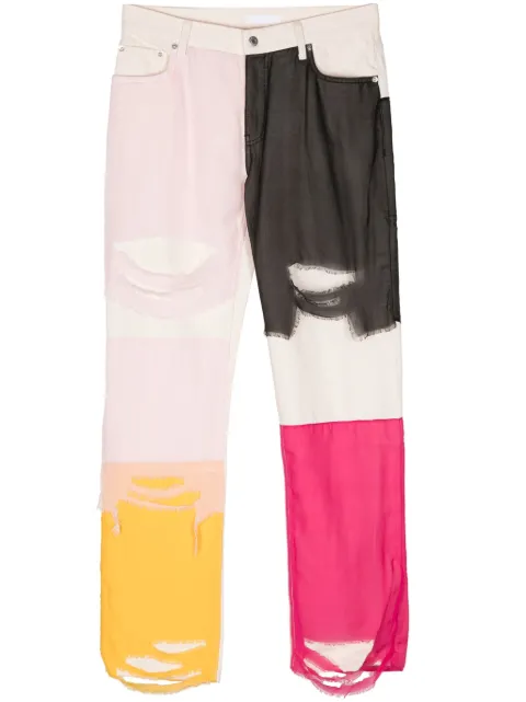 Helmut Lang panelled low-rise straight-leg jeans Neutrals O01DM205