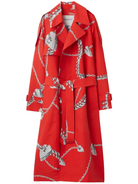 Burberry Shield Hardware taffeta trench coat Red 8088052
