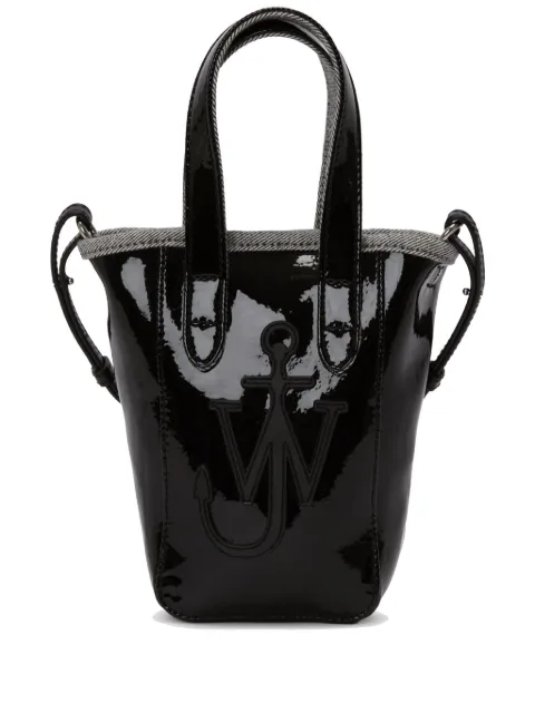 JW Anderson mini Belt coated-denim tote bag Black AC0380FA0391999