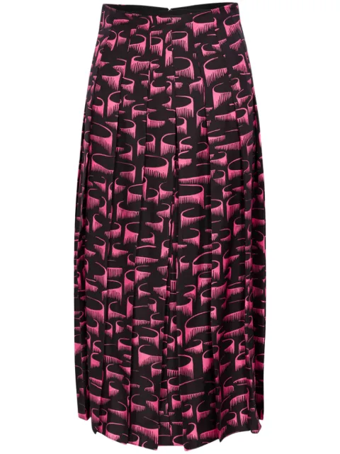 ACE HARPER The Leslie abstract-print midi skirt Black AHFW23S001