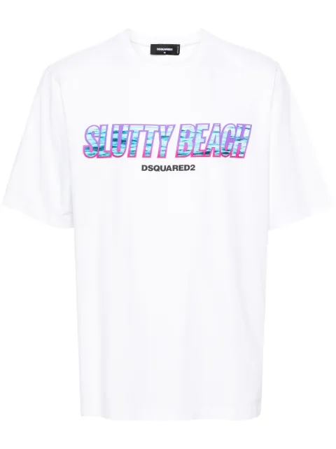 DSQUARED2 graphic-print cotton T-shirt White S71GD1398S23009