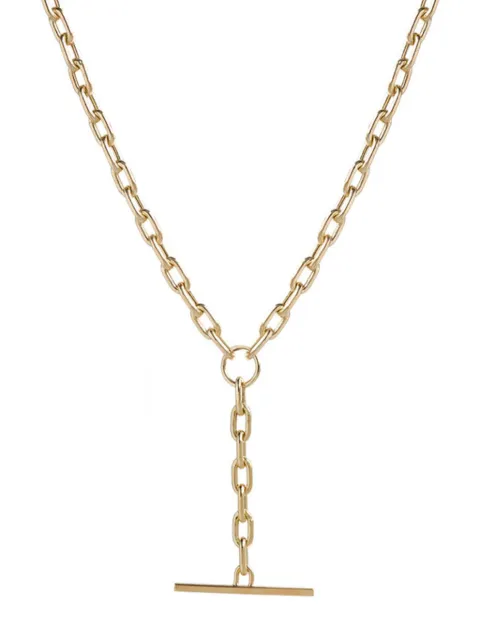 Zoë Chicco 14K GOLD MEDIUM SQUARE OVAL LINK FAUX TOGGLE LARIAT NECKLACE Gold FCD2CFCD2C2024040929