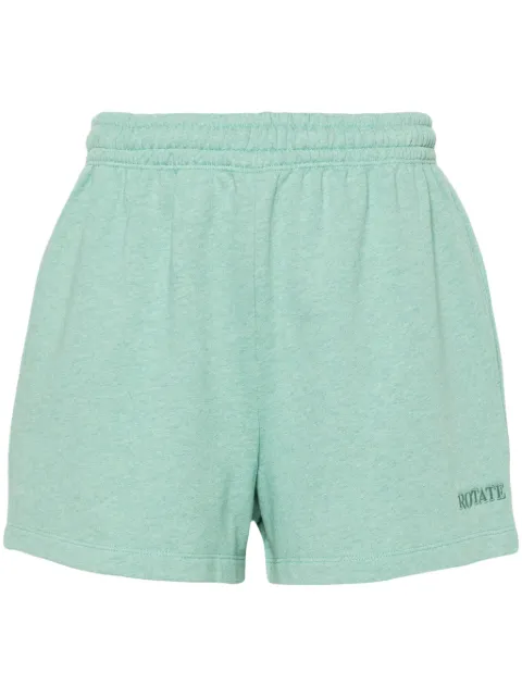 ROTATE BIRGER CHRISTENSEN logo-embroidered mélange shorts Green 1124741176