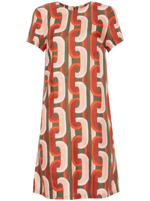 La DoubleJ Swing chain-link print mini dress Pink DRE0159SIL001EUS01PI02