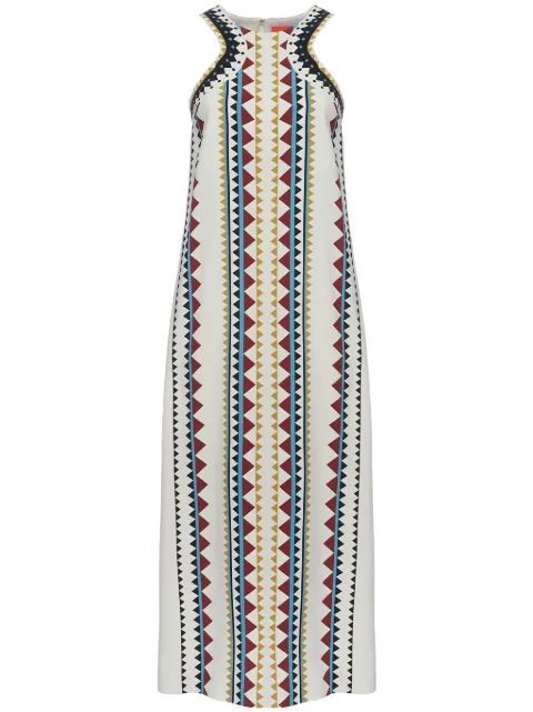 La DoubleJ geometric-print maxi skirt White DRE0344VIS011DOR01WH03