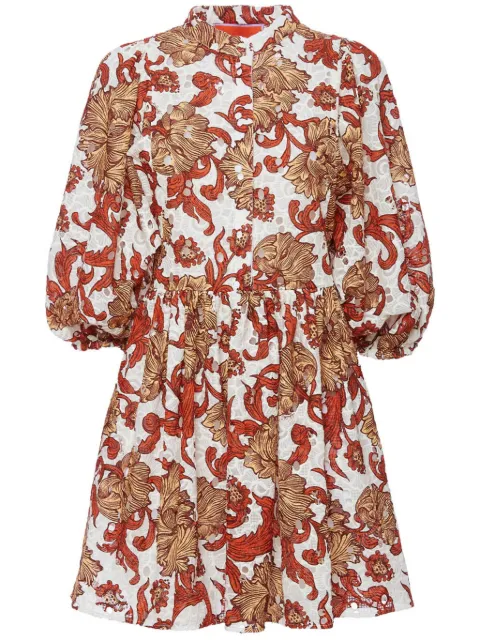 La DoubleJ botanical-print poplin dress Red DRE0751EMB031REE01WH01