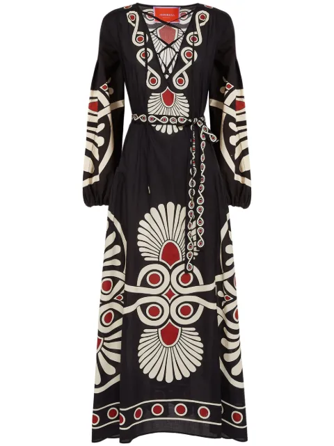 La DoubleJ Viviana geometric-print dress Black DRE0716COT056MED01BL01