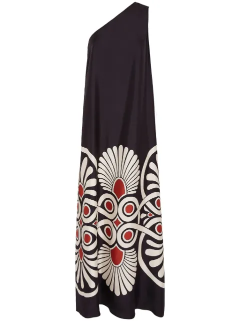 La DoubleJ Roy geometric-print silk dress Black DRE0304SIL006MED01BL01