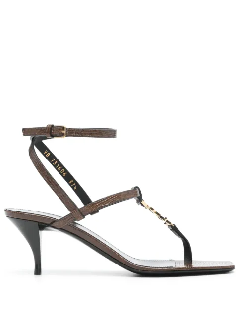 Saint Laurent Cassandra 60mm leather sandals Brown 731606AAC40