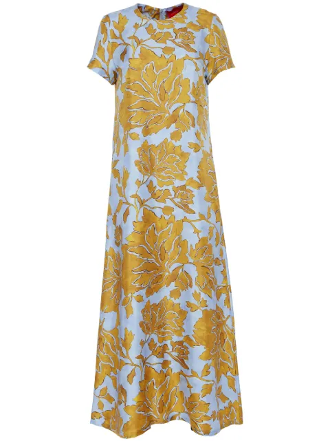 La DoubleJ floral-print silk maxi dress Yellow DRE0001SIL001TAN01BU01
