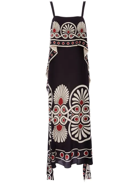 La DoubleJ Slip-Around geometric-print dress Black DRE0562CRE002MED01BL01