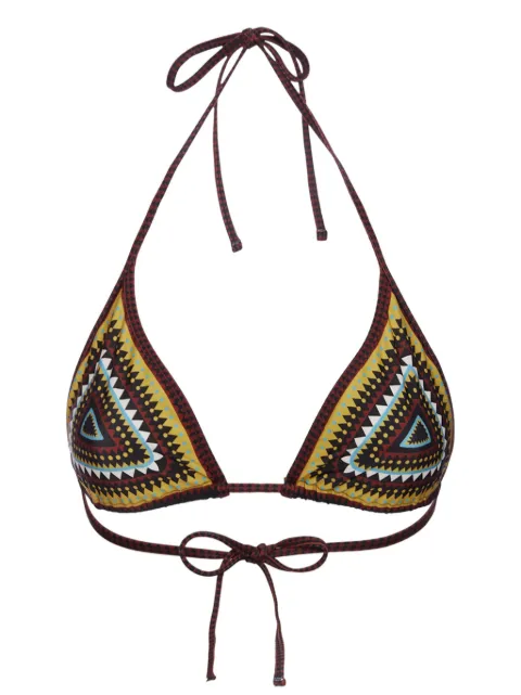 La DoubleJ geometric-print bikini top Black SWI0032LYC003DOR01BL01