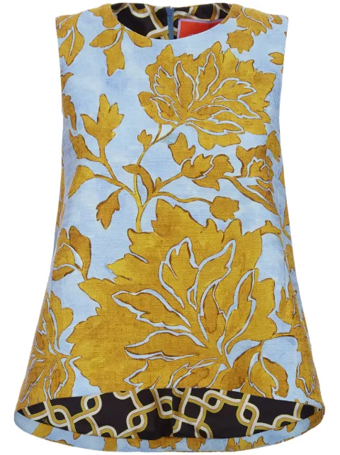 La DoubleJ La Scala cotton-blend top Yellow TOP0016COT005TAN01BU01