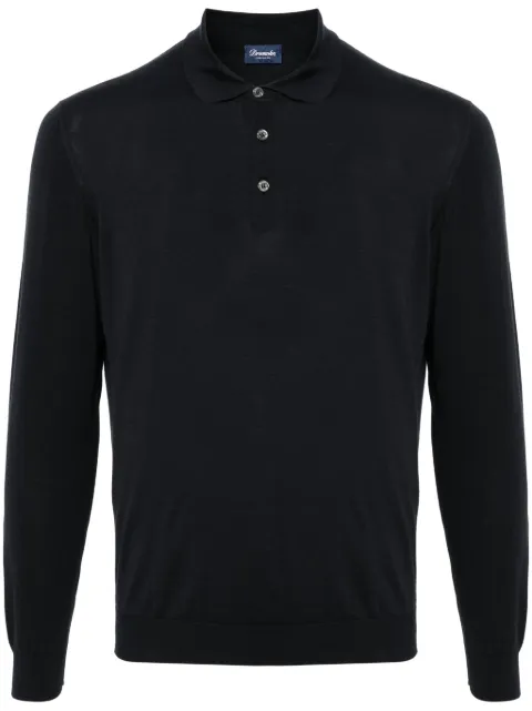 Drumohr fine-knit polo shirt Blue D0GN214