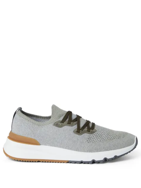 Brunello Cucinelli logo-print cotton-blend sneakers Grey MZUKISO250CEE90