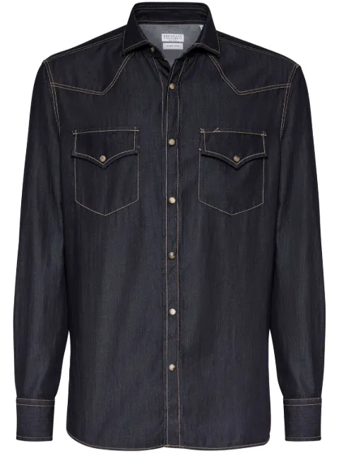 Brunello Cucinelli denim cotton shirt Grey MR6834008CYL88