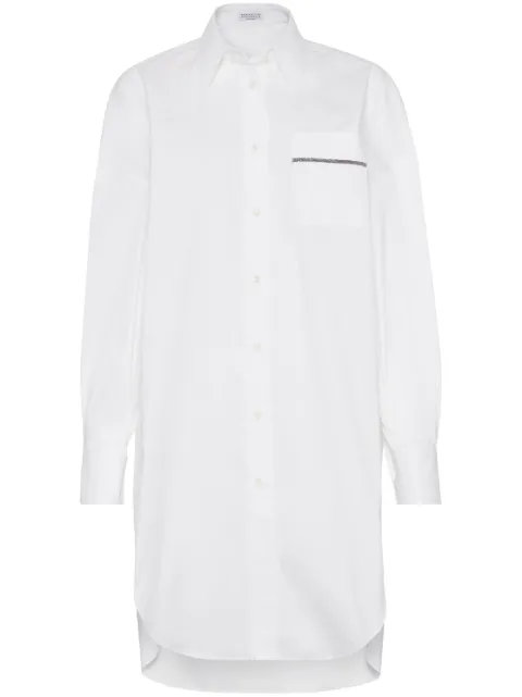 Brunello Cucinelli Monili-detail long-sleeve shirt White M0091ML916C159