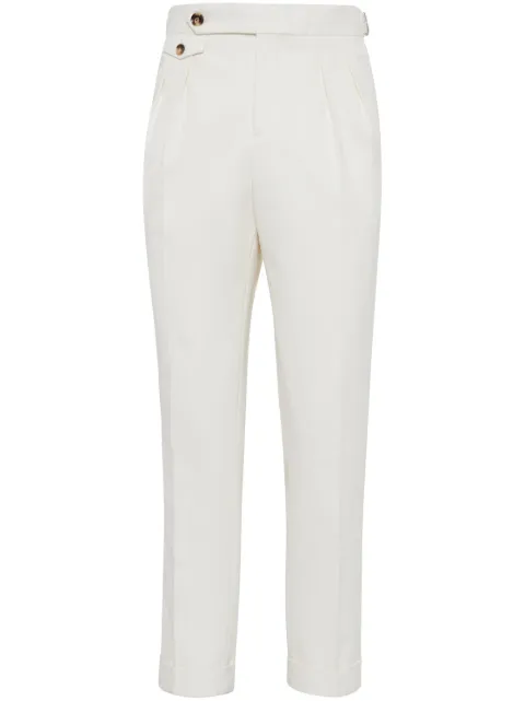 Brunello Cucinelli pressed-crease tapered trousers White ME262M5030C7182