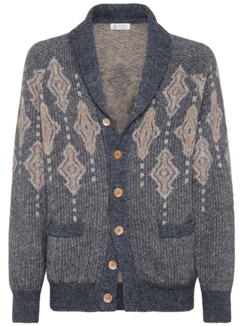 Brunello Cucinelli intarsia-knit cardigan Blue MSO708406CHH63