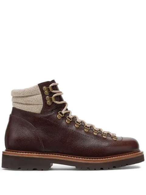 Brunello Cucinelli lace-up leather boots Brown MZUNBES890CWA32