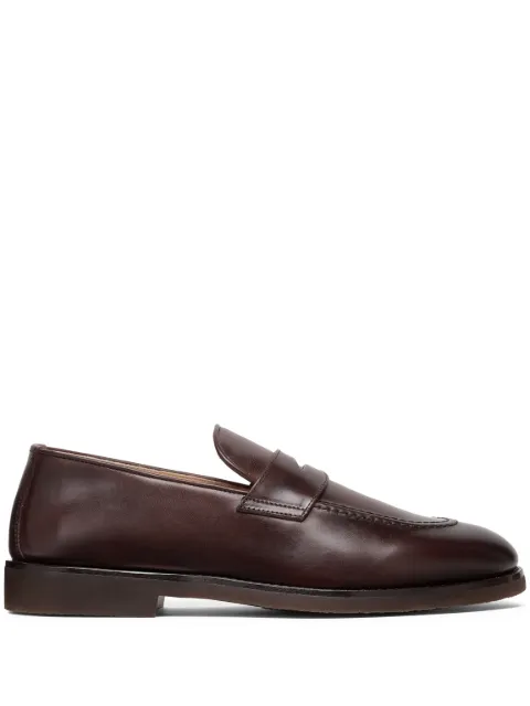 Brunello Cucinelli polished-finish leather loafers Brown MZUCRTE705C8434