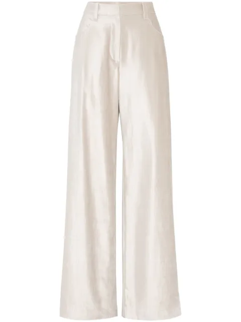 Brunello Cucinelli shimmer-finish wide-leg trousers Neutrals MD581P8716C4087