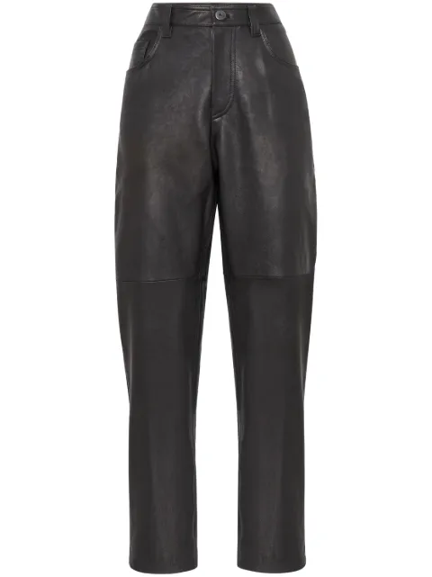 Brunello Cucinelli leather trousers Black M0CCKP8739C101