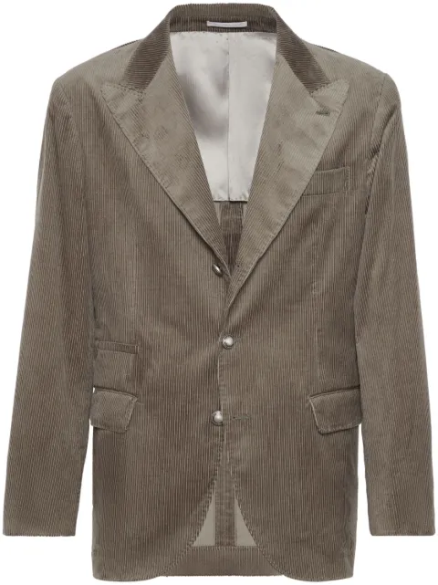 Brunello Cucinelli single-breasted corduroy blazer Green MY4757BFDJC2457