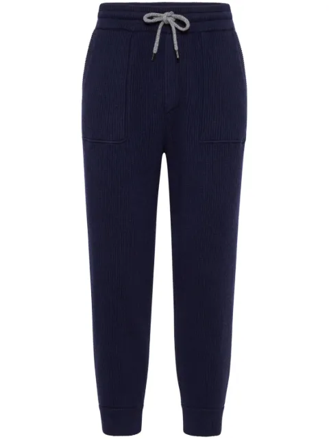 Brunello Cucinelli cashmere track pants Blue M22704849GCA058